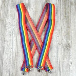 Vintage 2” 70s Honcho Rainbow Suspenders Pride Mork & Mindy 38